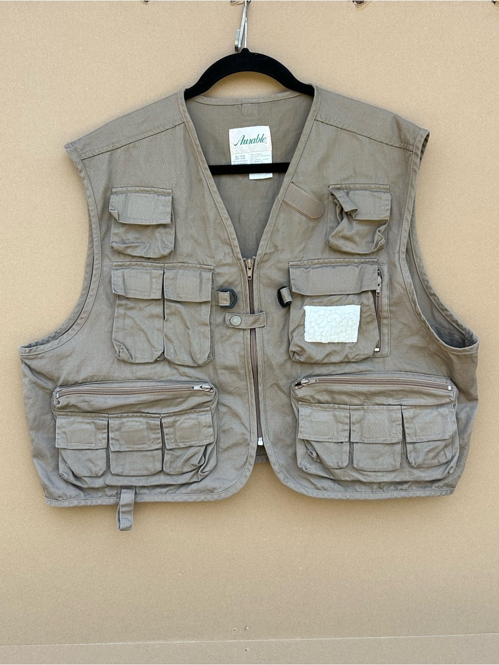 Ausable Fly Fishing Vest Men’s XLarge Hunting Zip Up Pockets Utility Sportsman